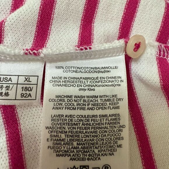 Brooks Brothers women’s 100% cotton pink striped polo shirt size XL - Picture 5 of 7
